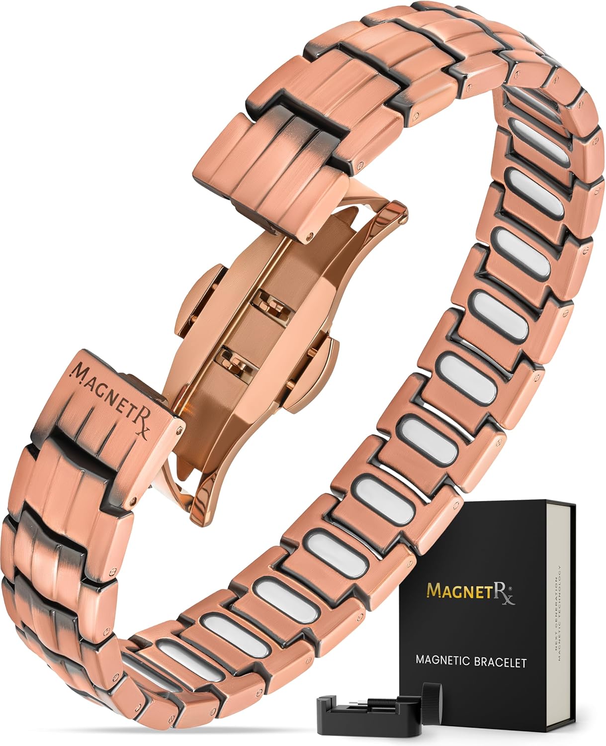 MagnetRX Magnetic Copper Bracelet for Men with 5,000 Gauss Strength