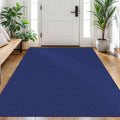 EARTHALL Woven Area Rug 4x6 ft Royal Blue/Navy - Durable Washable Rug