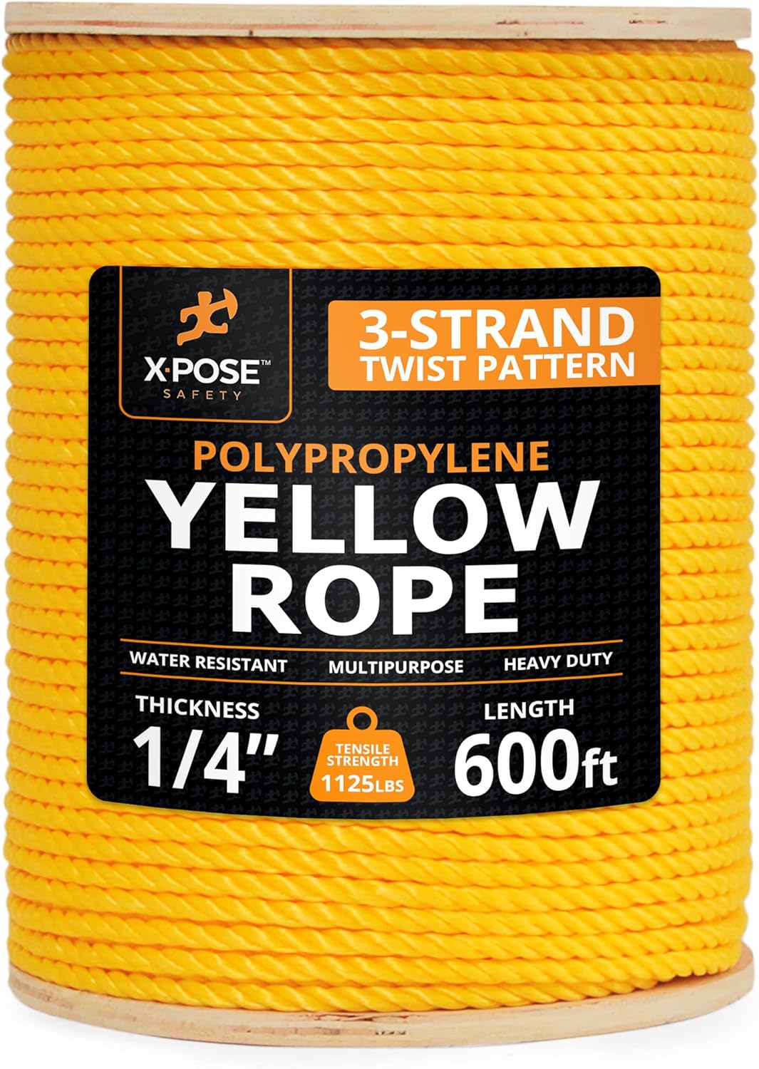 Yellow Twisted Polypropylene Rope for Heavy Duty Outdoor Use