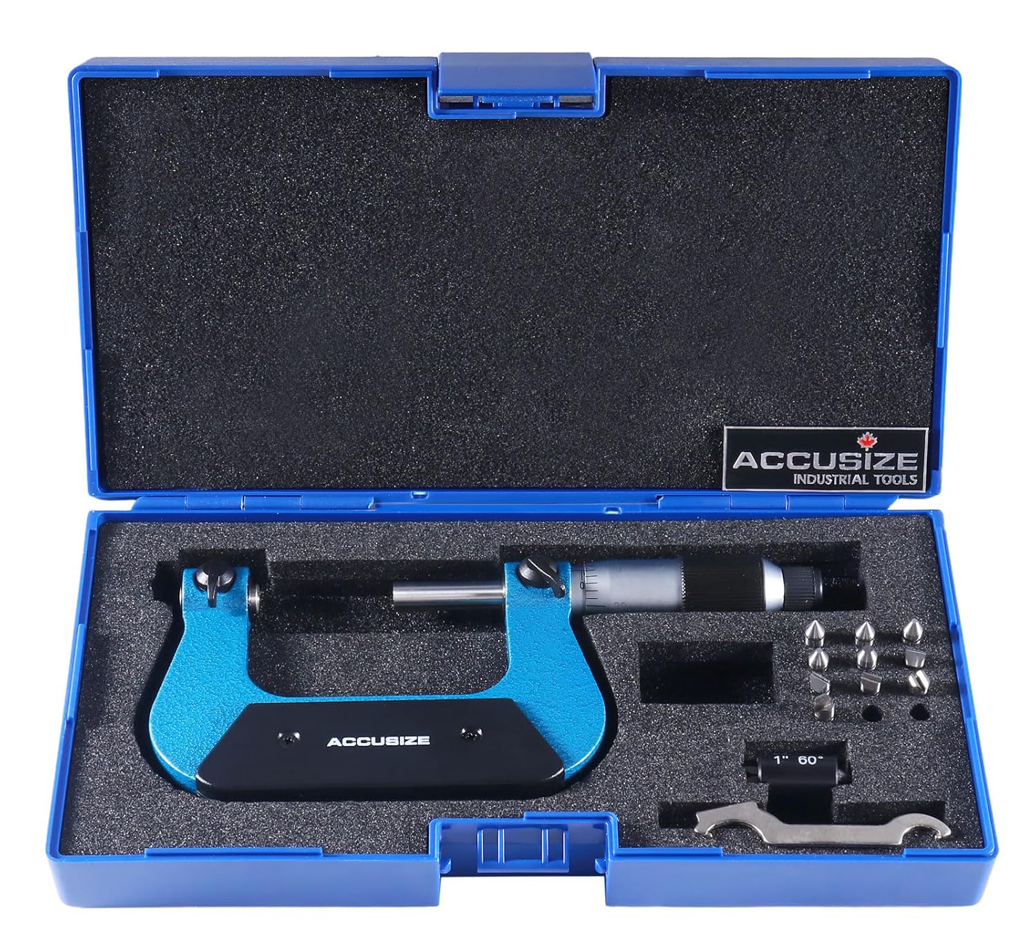 Accusize Industrial Tools 1-2ft' Micrometer for Precision Threading