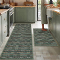 Non Slip Kitchen Mats Set of 2 - Vintage Floor Rugs for Home