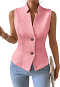 Women Sleeveless Knit Vest Top - Lightweight Warm Office Layer