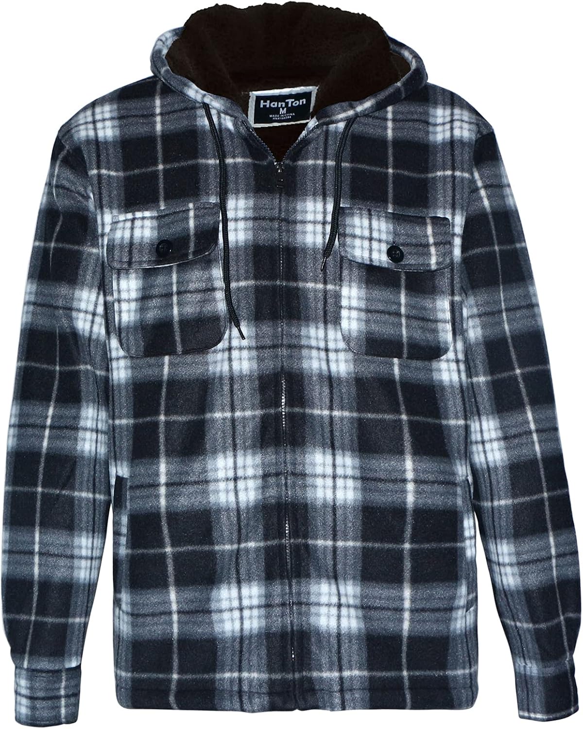 Heavyweight Sherpa Hoodies for Men - Warm Full Zip Sweatshirts