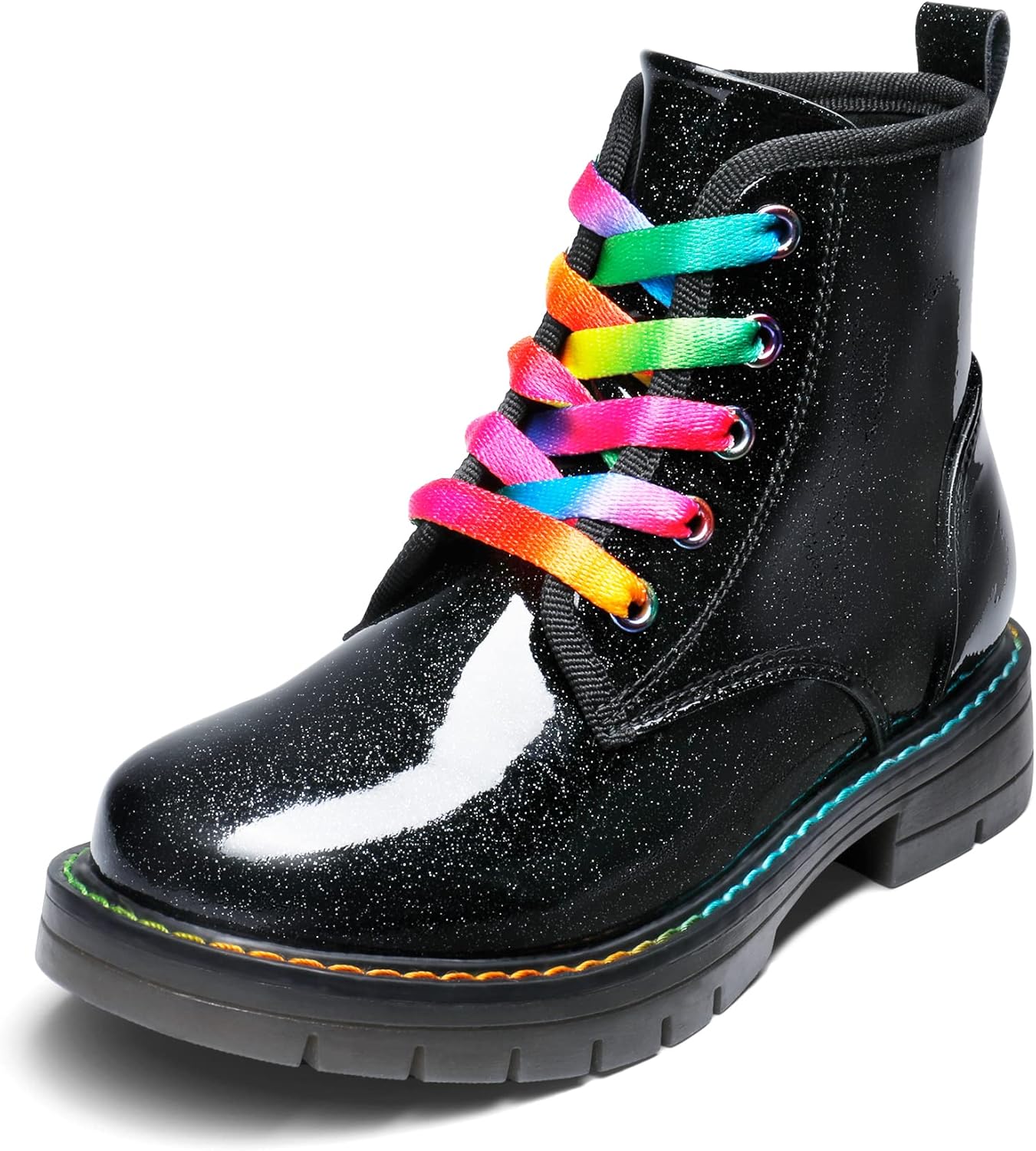 DREAM PAIRS Glitter Ankle Boots for Kids with Side Zipper