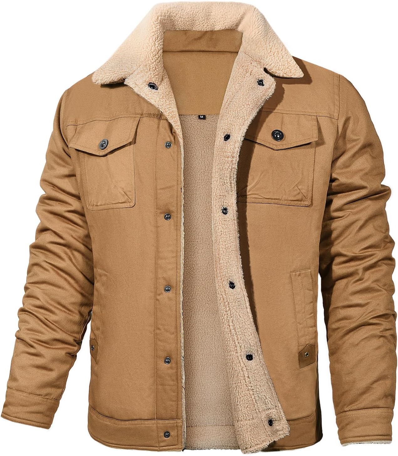 Men's Winter Lapel Cargo Military Trucker Work Jacket Coat