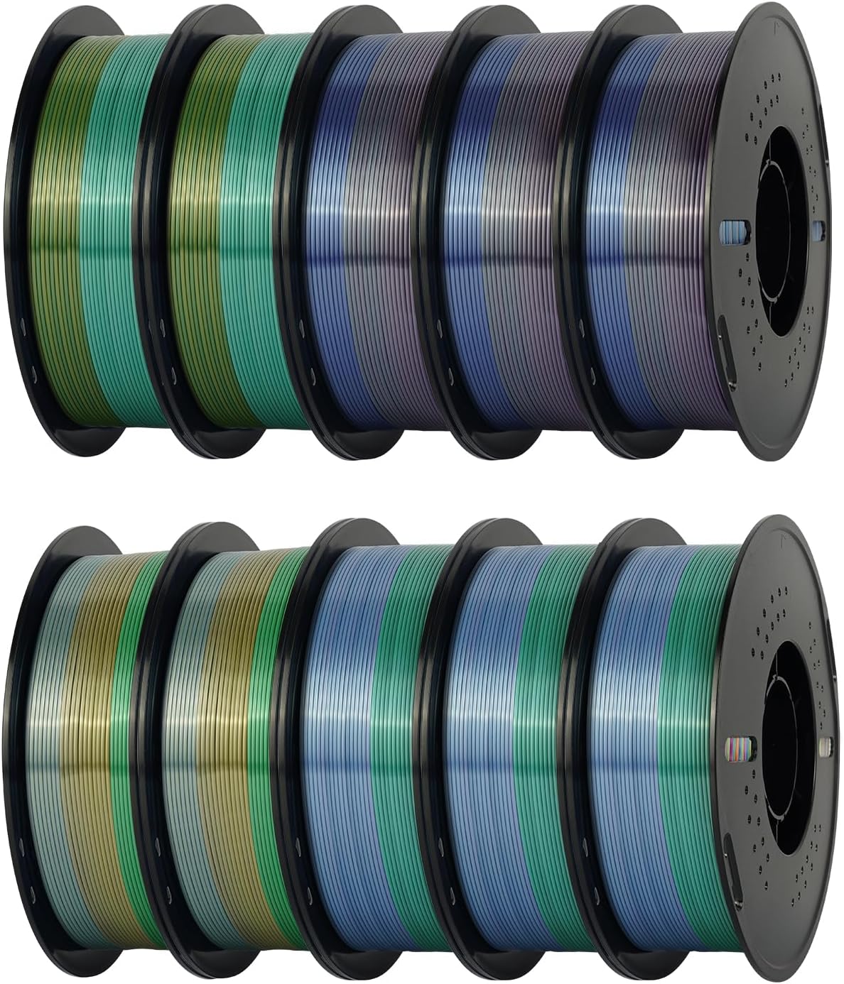Kingroon 10KG Silk Rainbow PLA Filament Bundle for 3D Printing
