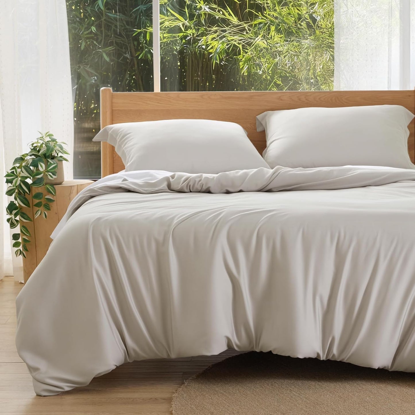 Bedsure Silky Cooling Duvet Cover Set for Hot Sleepers