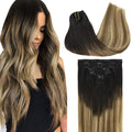 GOO GOO Clip in Hair Extensions 16in 120g - Natural Balayage Blend