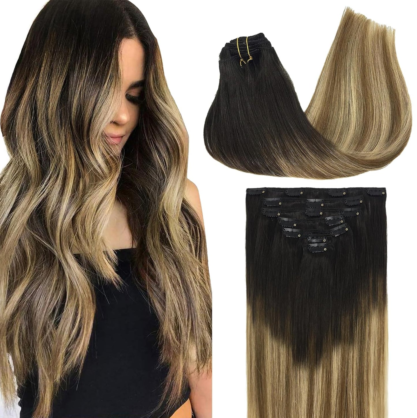 Clip in Hair Extensions Real Human Hair for Luxurious Style