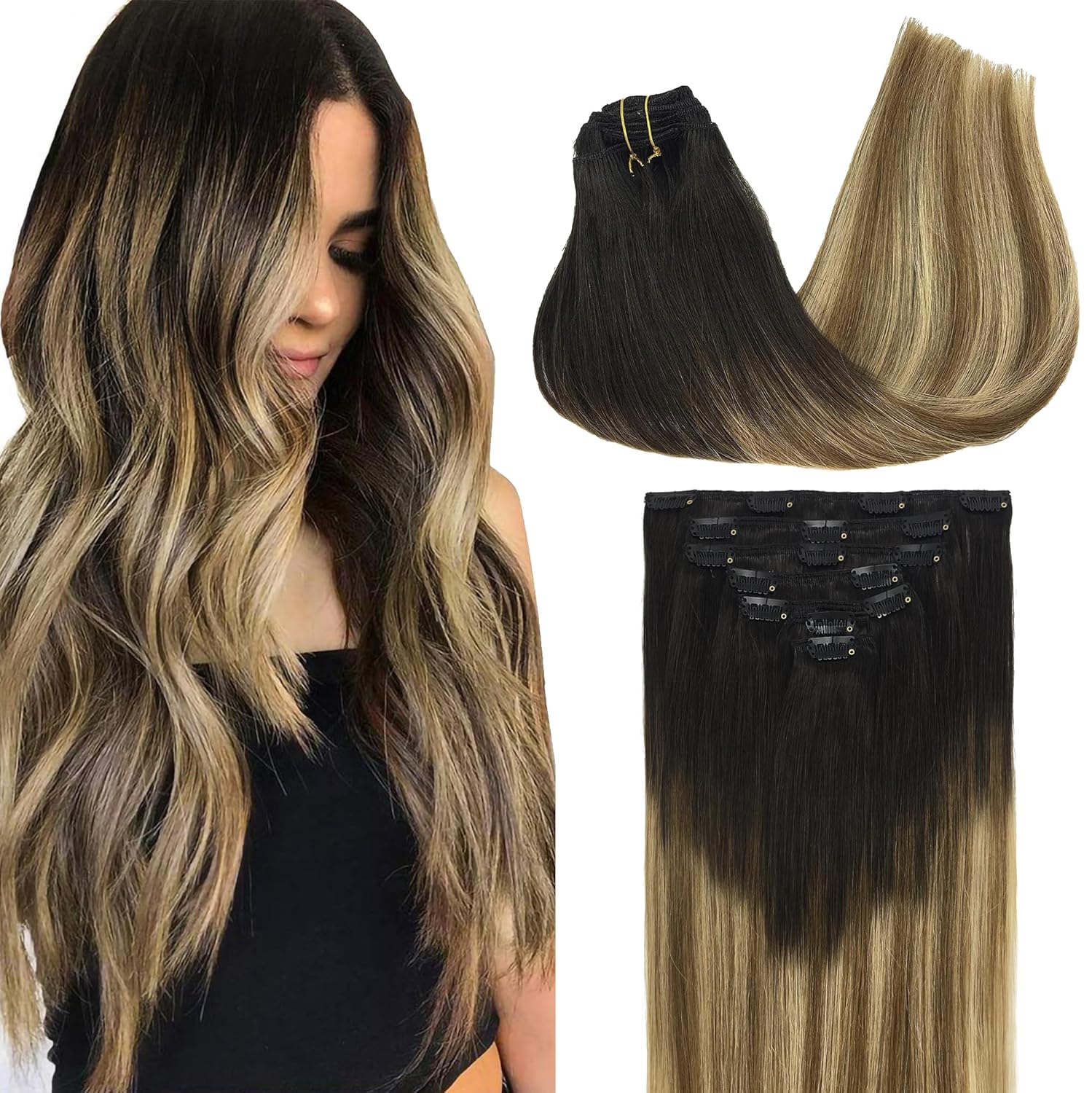 Clip in Hair Extensions Real Human Hair for Luxurious Style