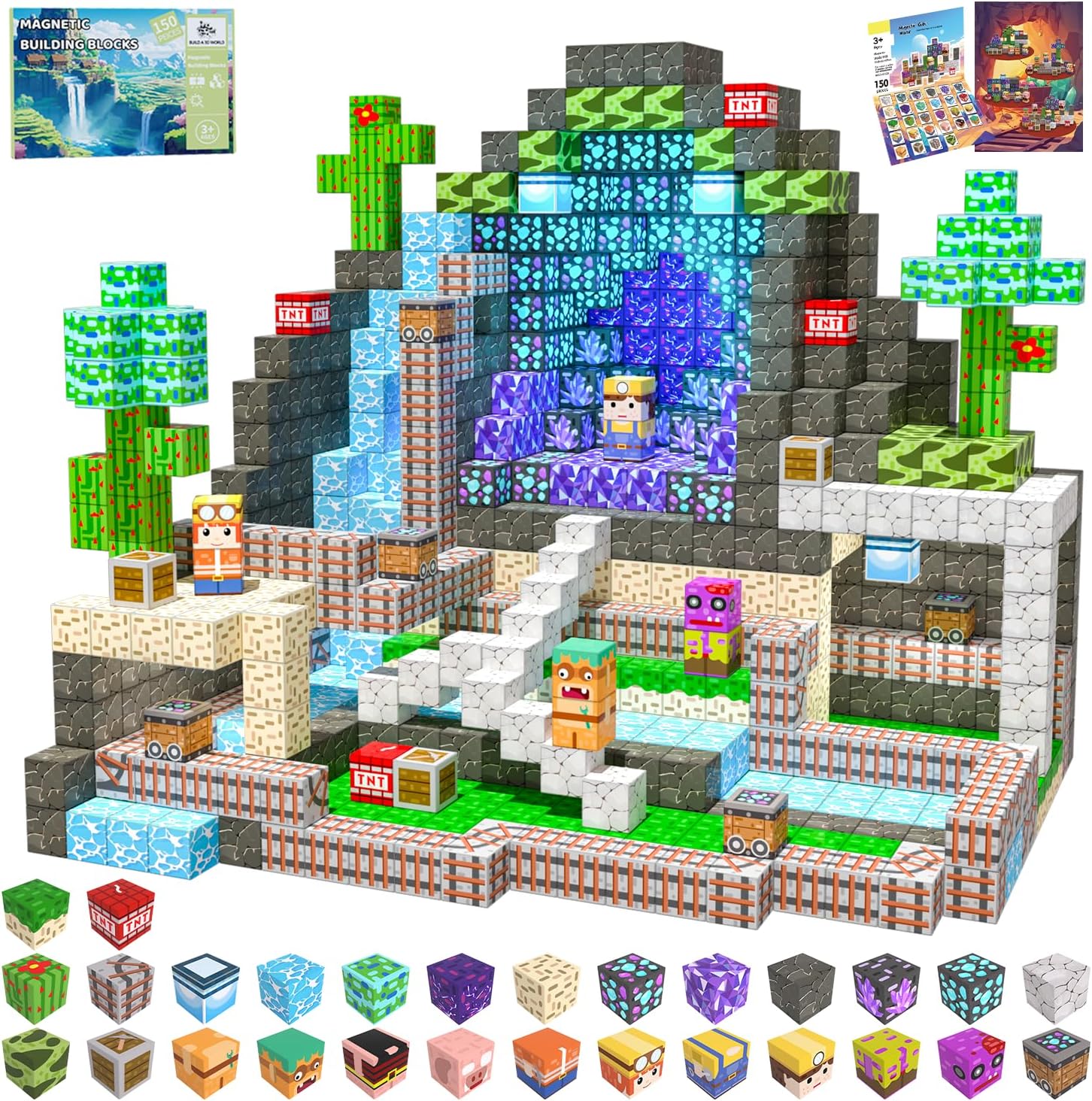 Magnetic Blocks 150PCS for Kids - STEM Building Fun and Learning