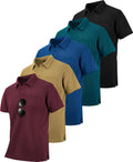 ZITY 5 Pack Polo Shirts for Men - Comfortable Everyday Polos