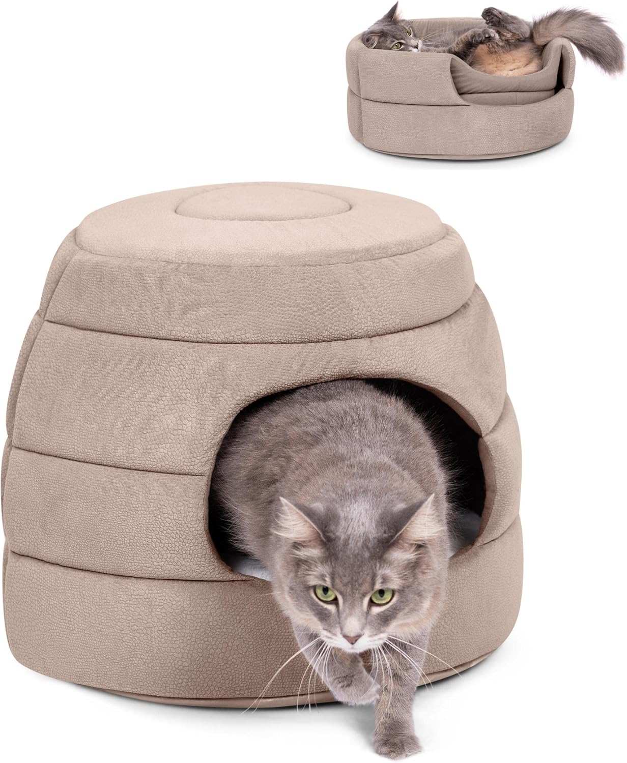 BIRDROCK HOME 2-in-1 Cozy Pet Bed - Cat Cave/Dog Bed