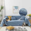 Waterproof Blue Couch Cover for Pets 71x71 in - Sectional L Shape