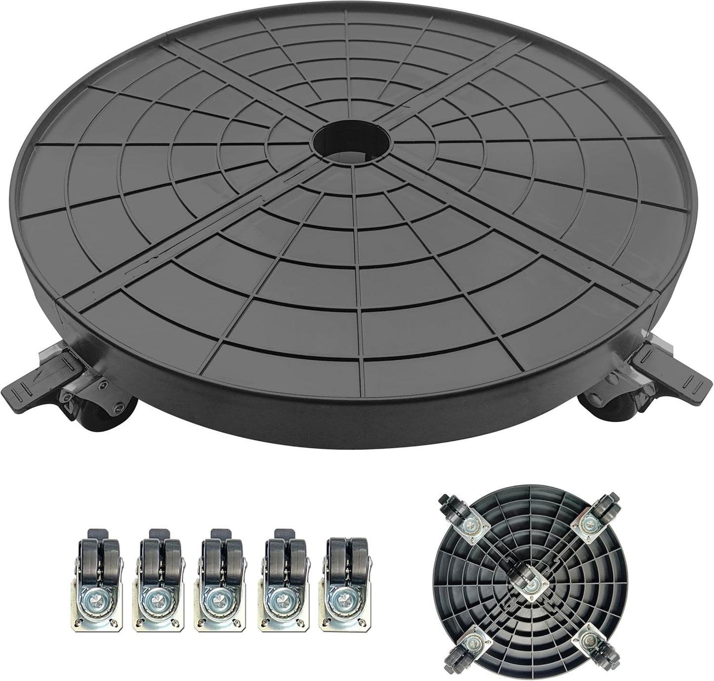 16 Inch Heavy Duty Plant Caddy with Lockable Wheels for Easy Moving