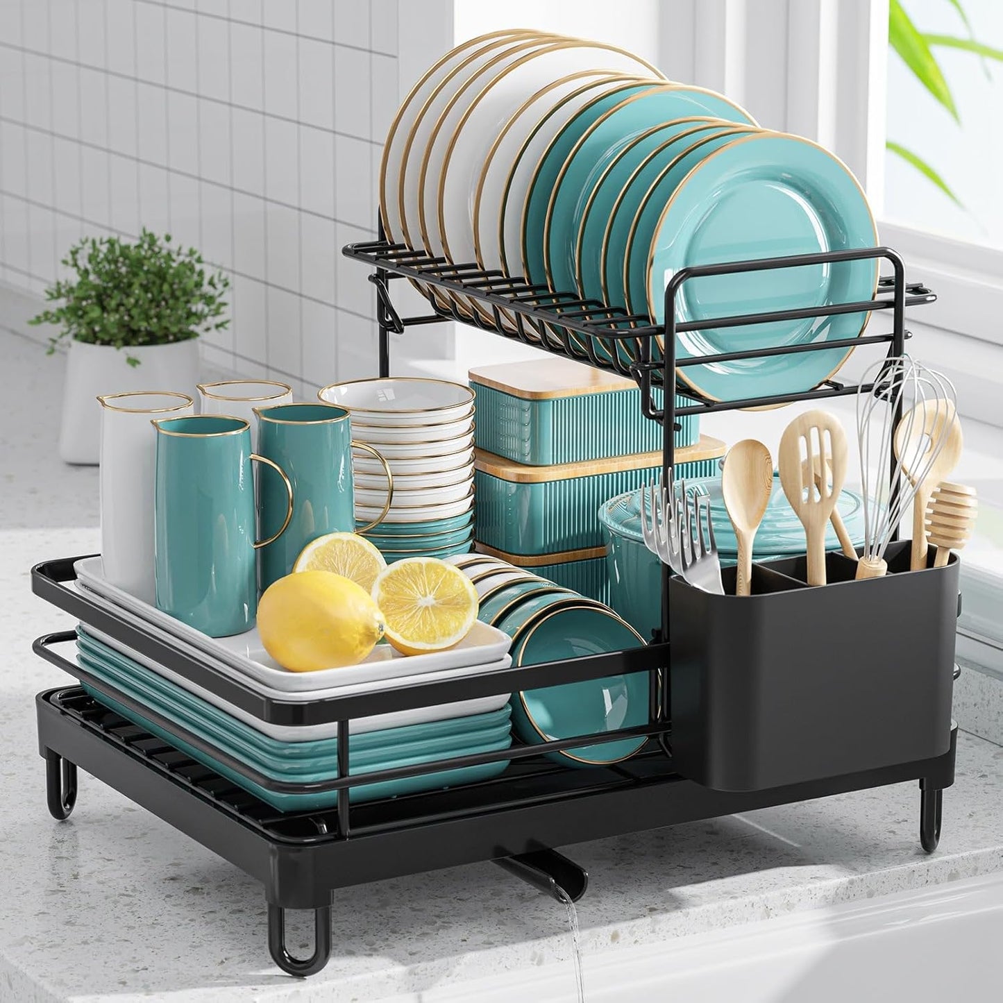 X-Large Stainless Steel Dish Drying Rack for Kitchen Counter