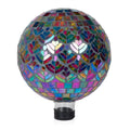 Glass Mosaic Peacock Gazing Globe - 10in Multicolor Garden Accent