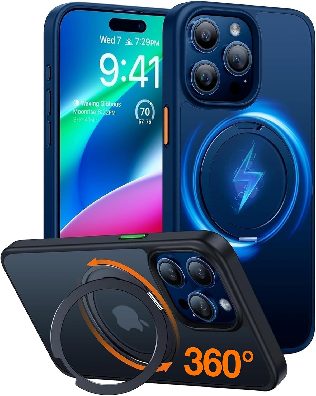 TORRAS Upgraded 360 Rotatable Magnetic Ring for iPhone 15 Pro Max