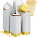 Hushee 600 Pcs Aluminum Foil Baking Cups with Lids and Spoons - Party