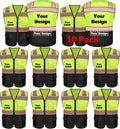 Safety Vest Customize Logo with 5 Pockets & Zipper - High (Style WN3S)