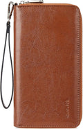 BOSTANTEN Leather Wallet for Women RFID Zip Around Wristlet