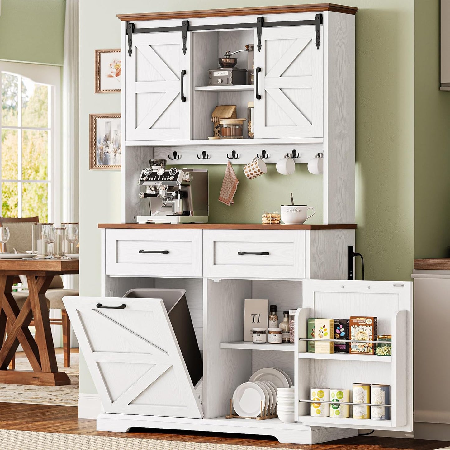 Multifunctional Farmhouse Pantry Cabinet by IRONCK