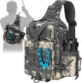 Piscifun Lightweight Sling Tackle Bag with Rod Belts - Water-Resistant