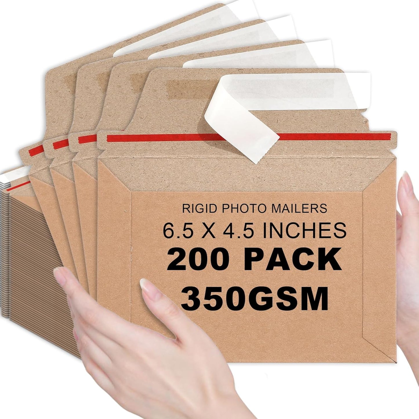 200 Pcs 6.5 x 4.5 Rigid Mailers for Safe Shipping and Storage