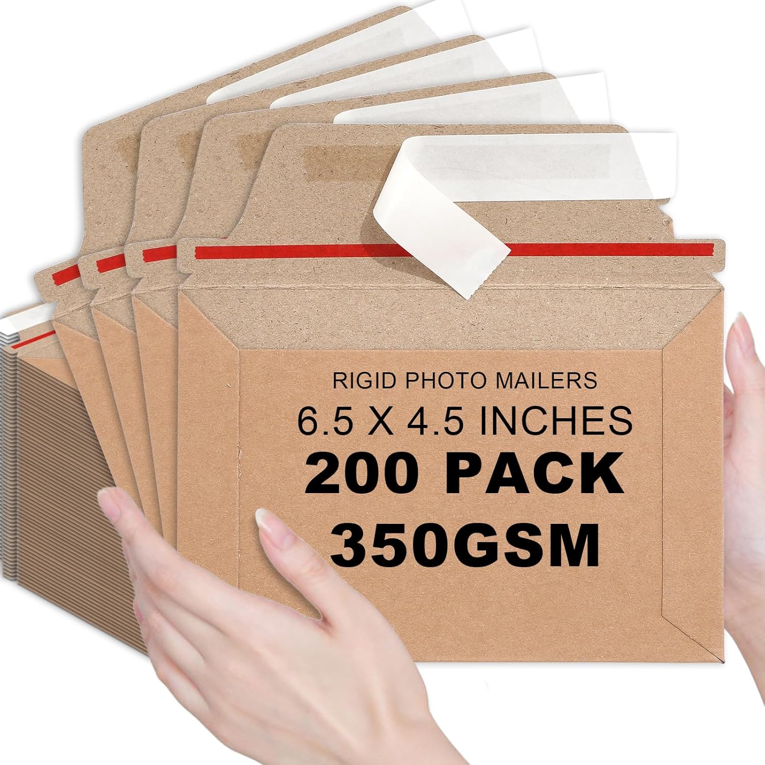 200 Pcs 6.5 x 4.5 Rigid Mailers for Safe Shipping and Storage