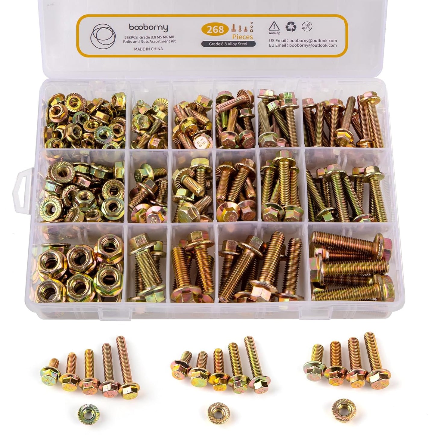 268Pcs Metric Bolt Assortment Kit for DIY and Automotive Projects