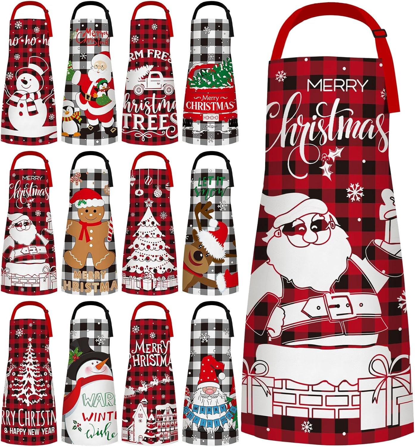 12 Pcs Waterproof Seasonal Aprons for Holiday Cooking Fun