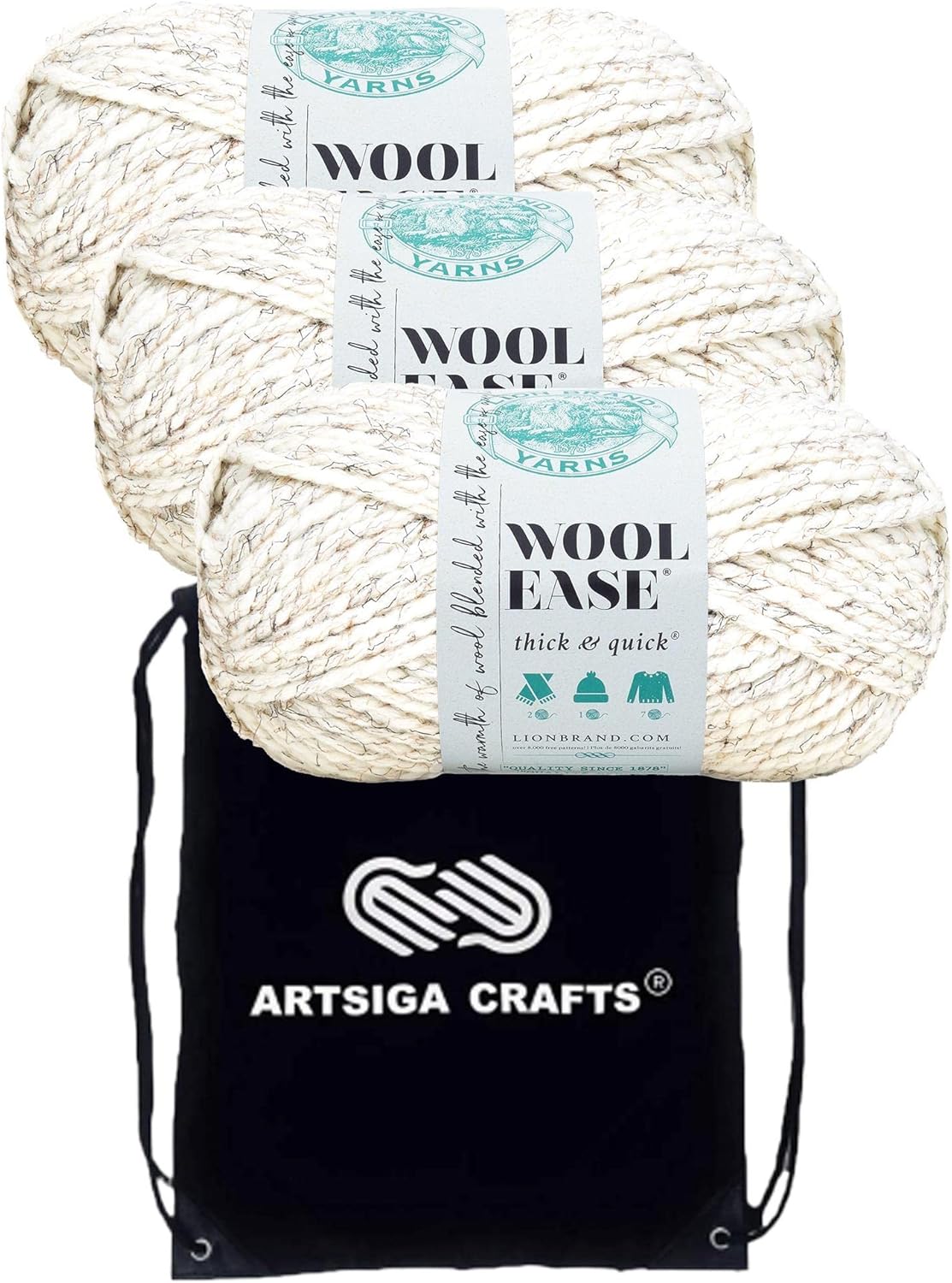 Wool Ease Thick & Quick Wheat Yarn for Knitting & Crocheting
