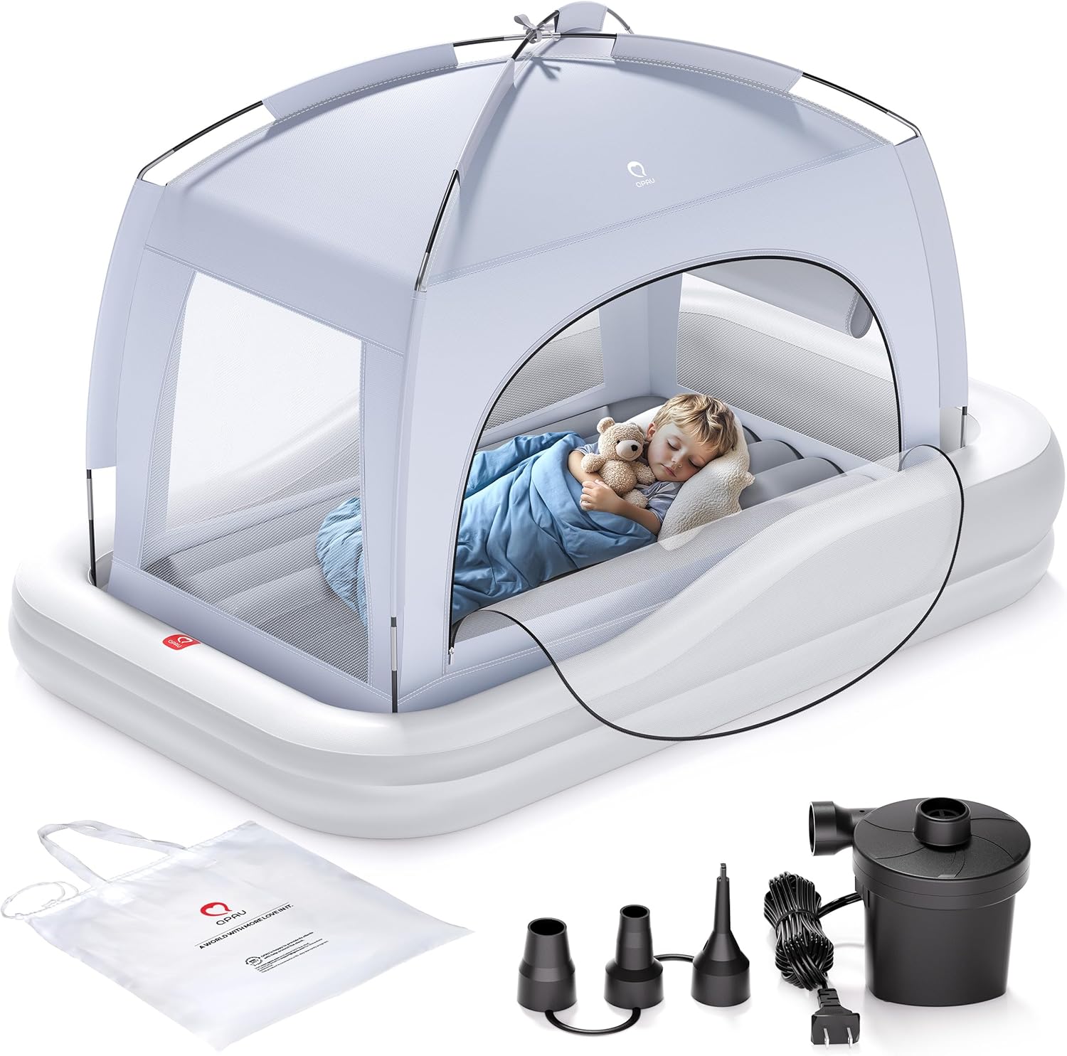 Portable Toddler Travel Bed with Tent - Safe & Convenient
