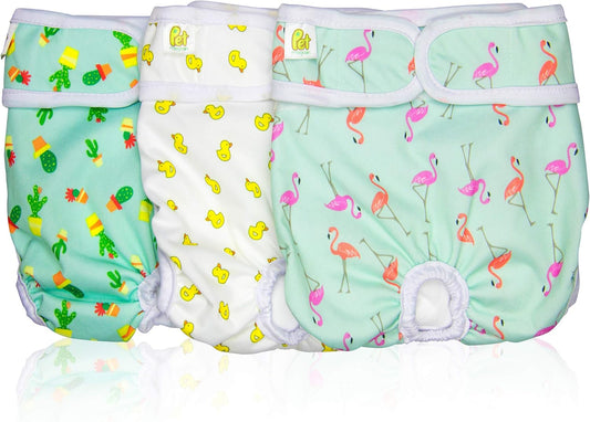 Absorbent Washable Dog Diapers x3 - Strong Closure