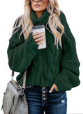 Dokotoo Womens Turtleneck Cable Knit Oversized Sweater - Cozy Fall