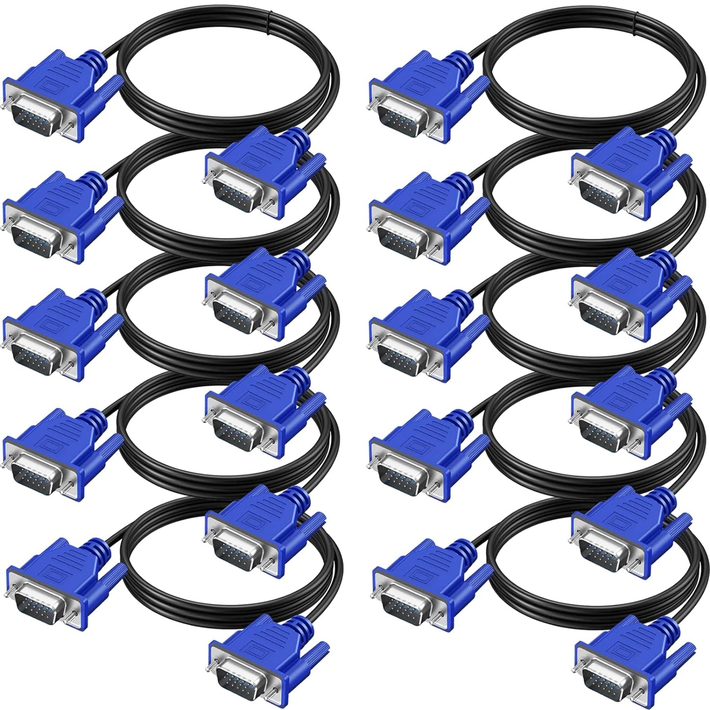 VGA Cable 5 FT 10-Pack for High Resolution Monitors and TVs