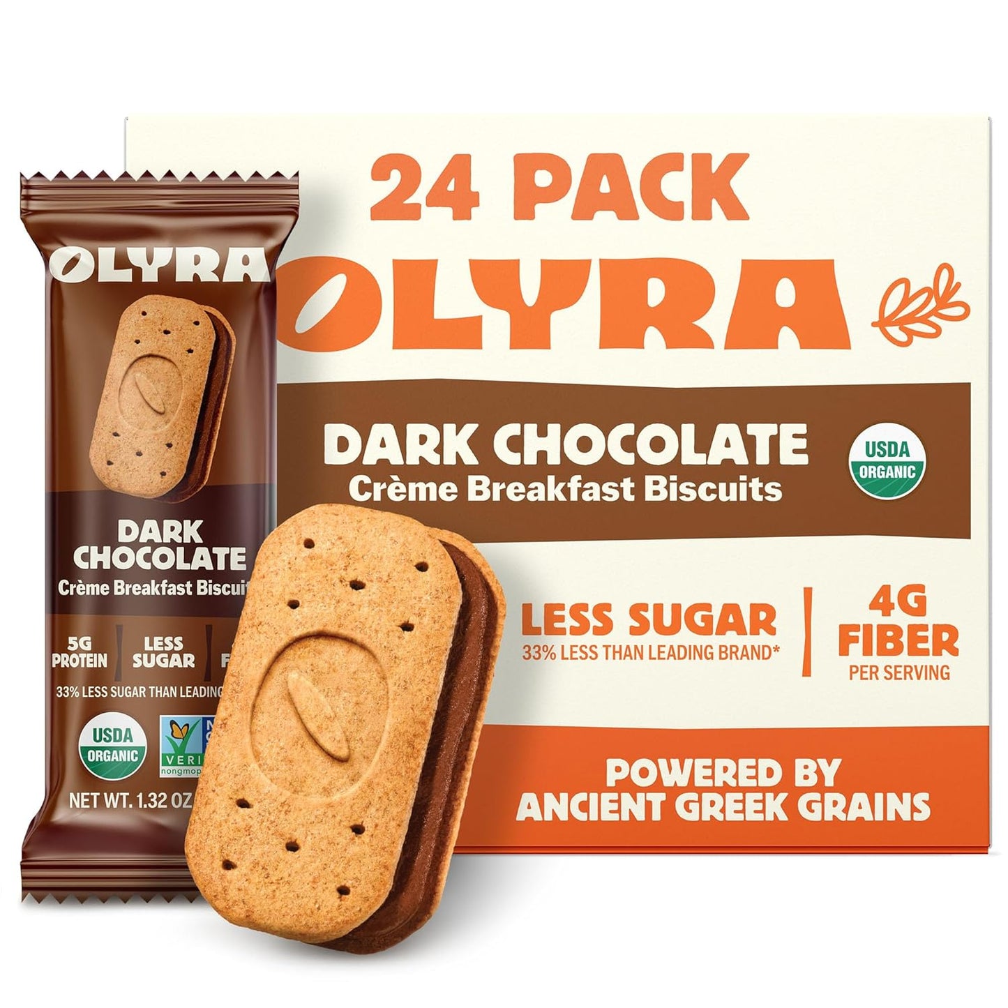 Olyra Dark Chocolate Sandwich Breakfast Biscuits for Healthy Snacking