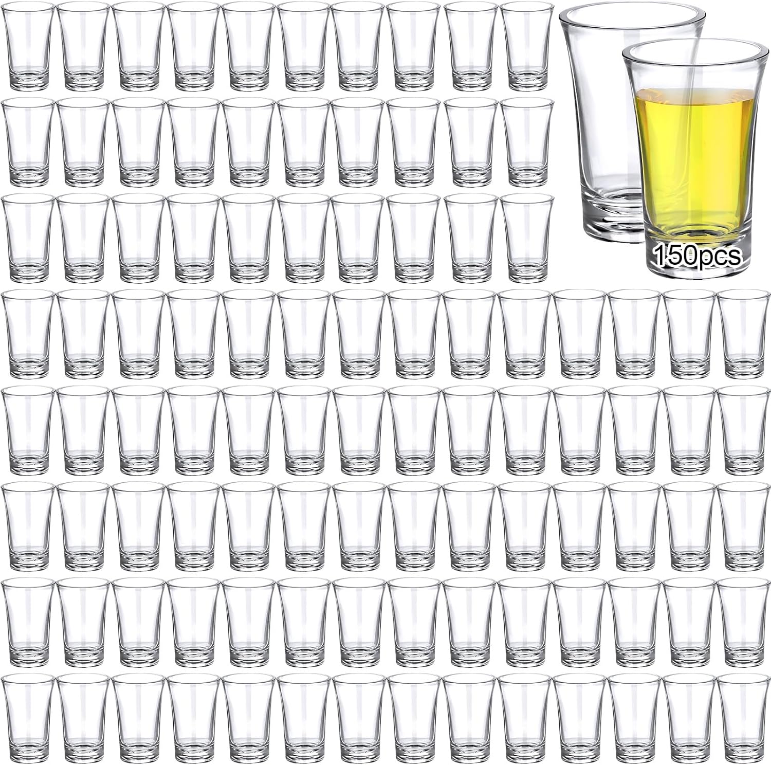 Zubebe 150 Pcs 1.5oz Acrylic Shot Glass Set for Parties