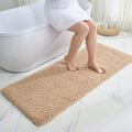 Beige Bathroom Runner Rug 24x70 Non Slip Fluffy Long Bath Mat