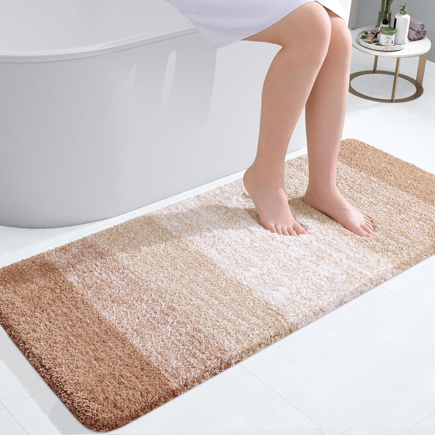 OLANLY Extra Soft Microfiber Bathroom Runner Rugs for Home Decor