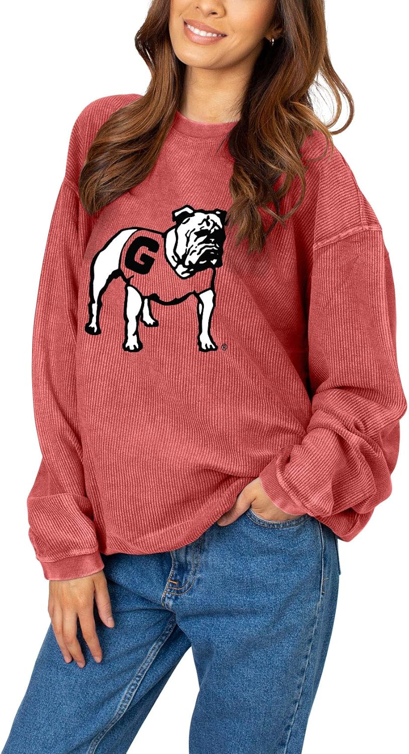 Chicka-d Womens Corded Crew Pullover for Comfort and Style