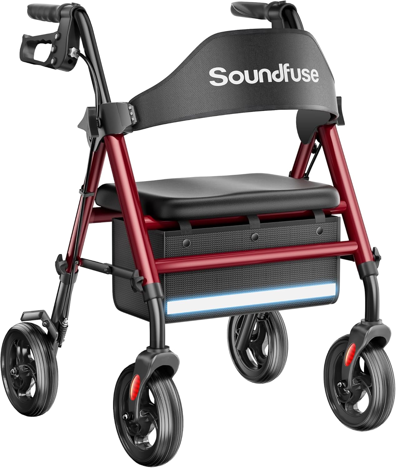 Rollator Walkers with Seat for Seniors - All Terrain 8in Wheels