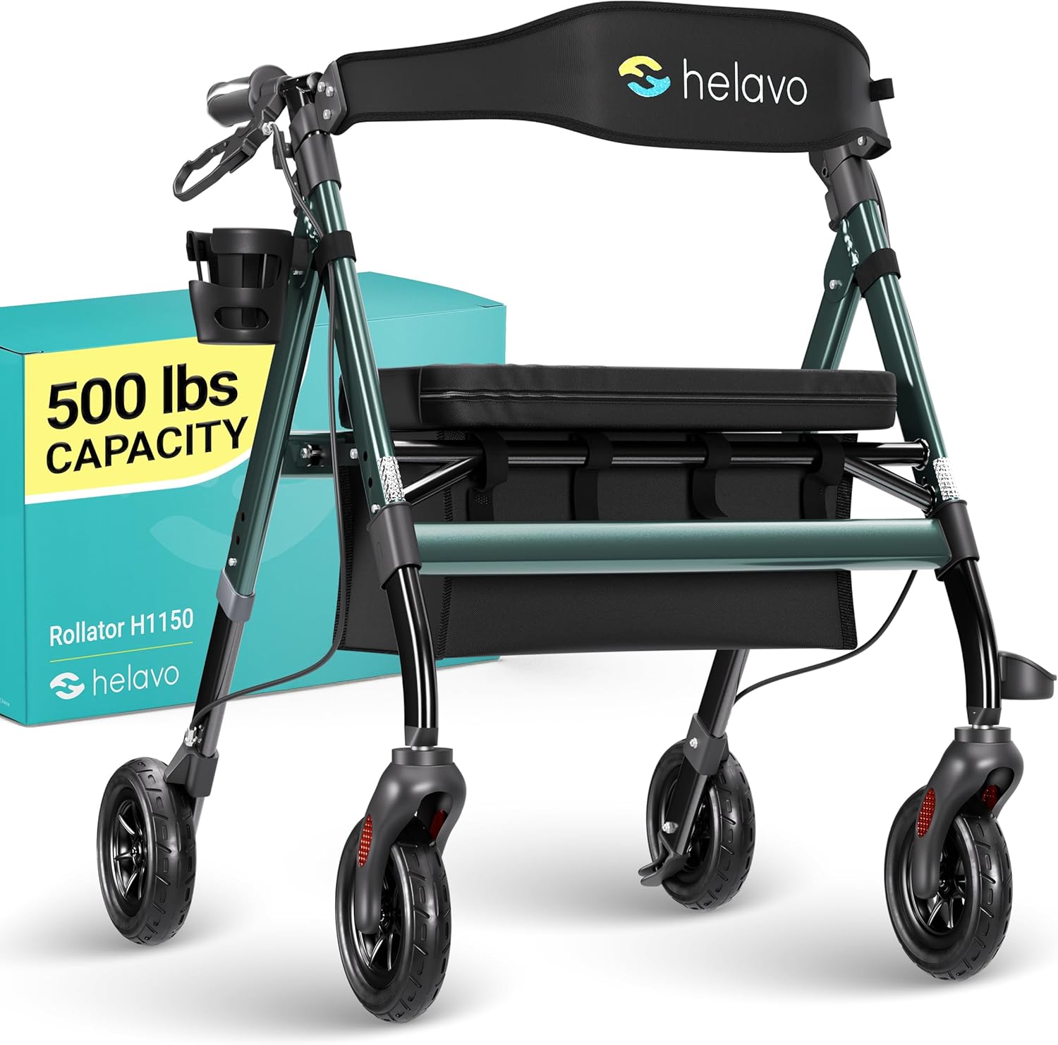 Helavo Bariatric Walker with Large Seat and 500 lbs Capacity