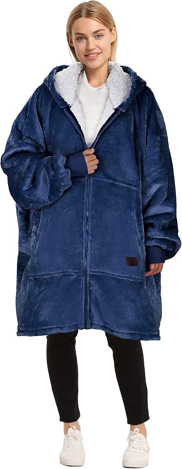 Catalonia Zip Up Blanket Hoodie Sweatshirt for Cozy Comfort