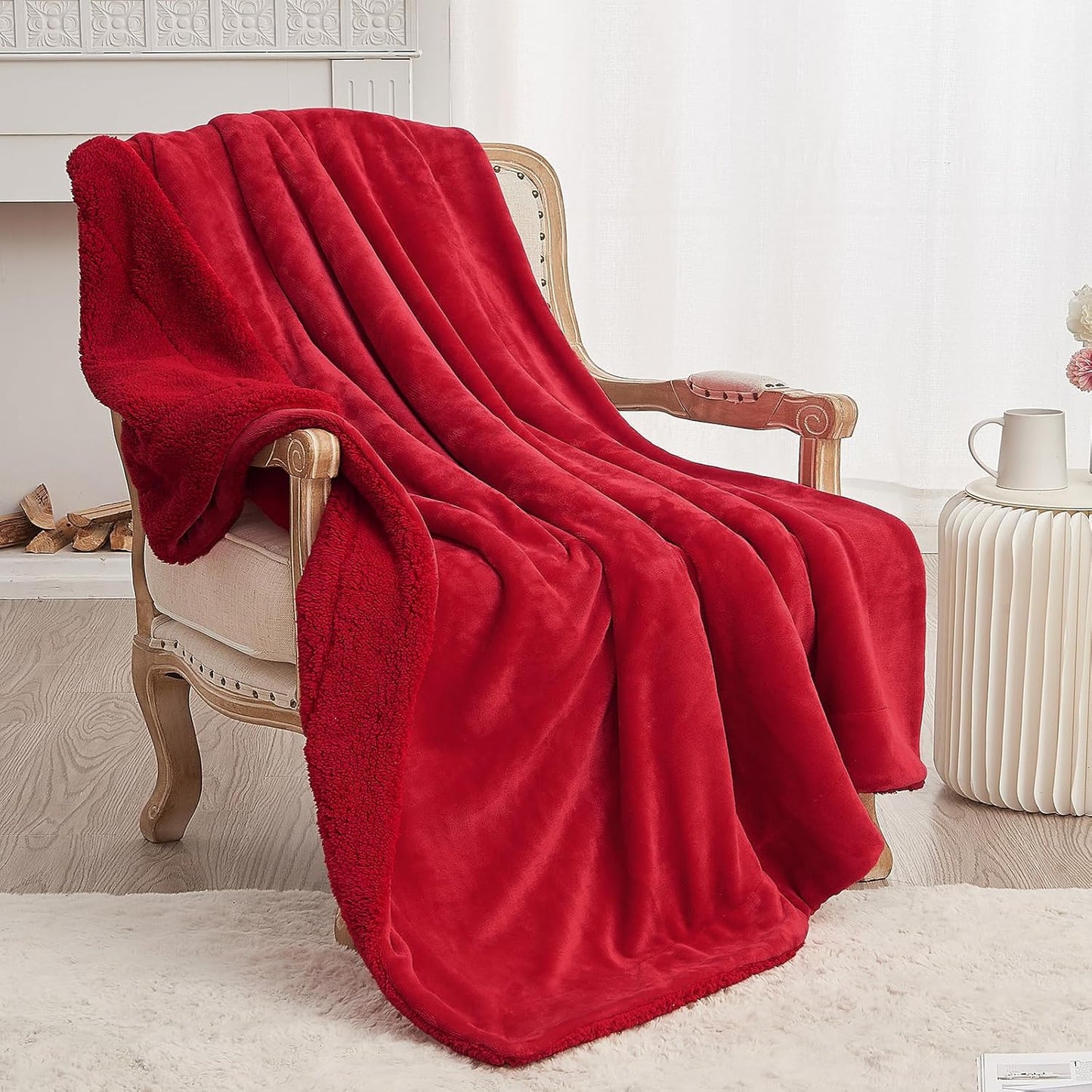 SOCHOW Sherpa Fleece Throw Blanket - Luxurious Plush Twin Size