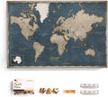 Canvas World Map with Cork Pin Board - Decorative Travel Planner Home