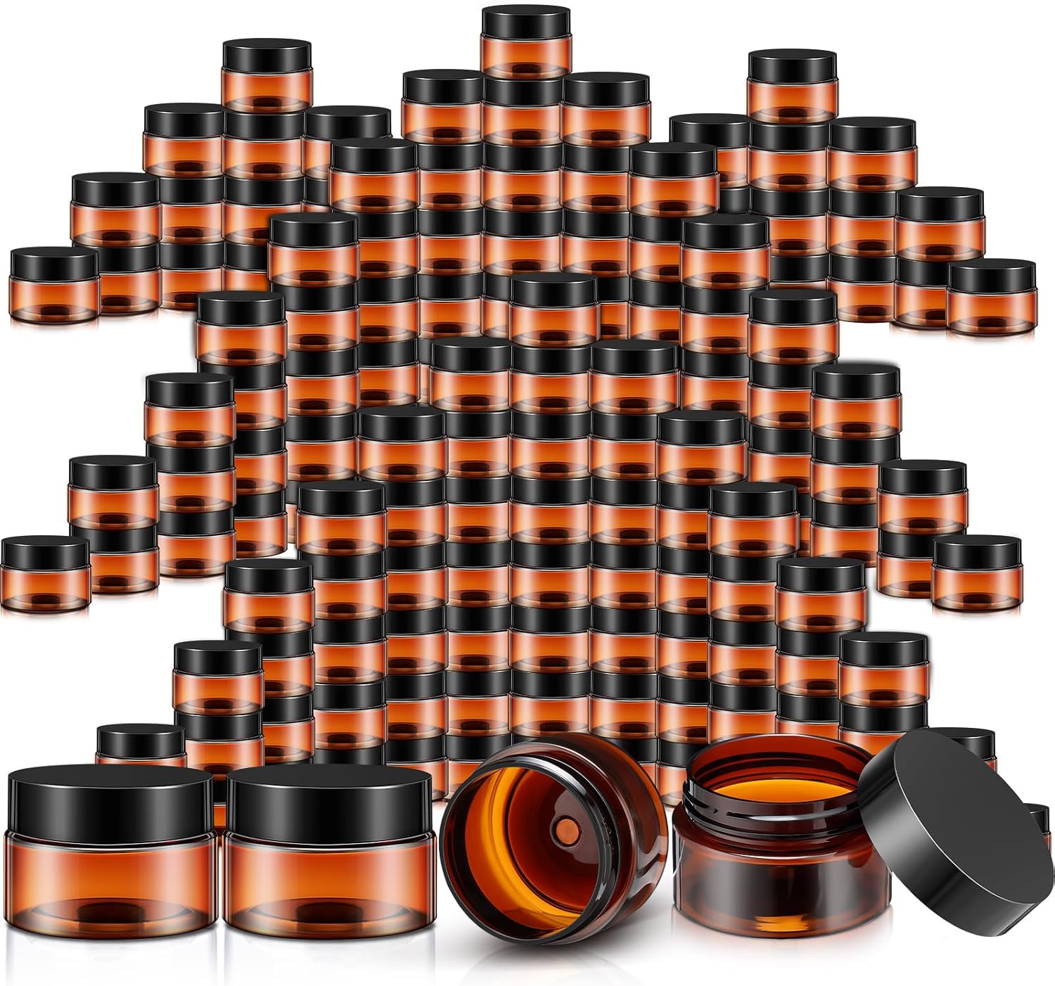 100 Pcs 1 oz Plastic Jars with Lids for Travel Storage Needs