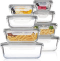 Glass Food Storage Containers 8 Pack - Airtight Meal Prep Set