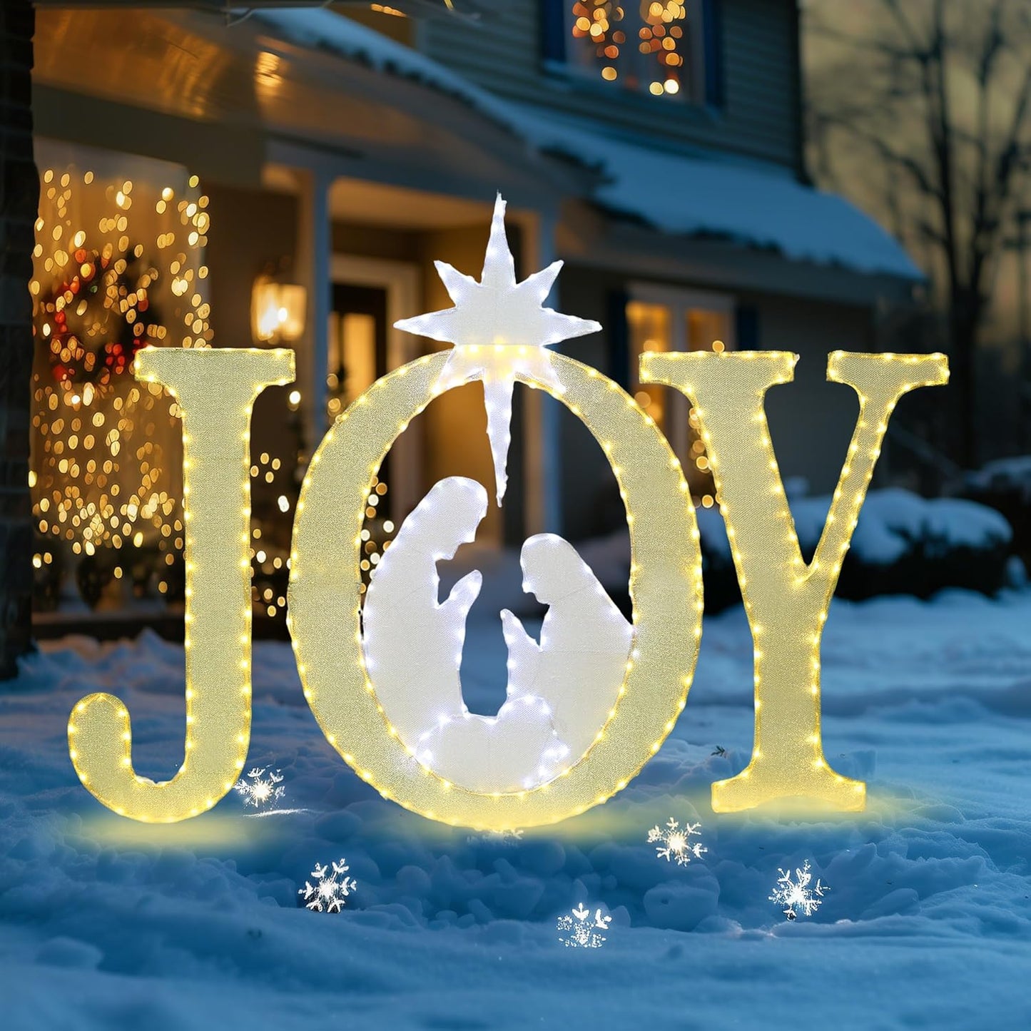Large Outdoor Christmas JOY Light Sign for Festive Decor