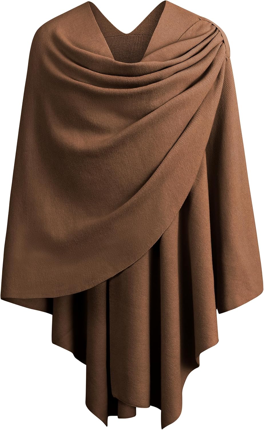 PULI Womens Large Cross Front Poncho Sweater Wrap for Fall